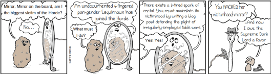 Q hacks Terri Taters' Victimhood Mirror