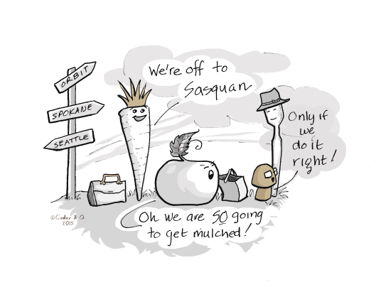 Codex, Q and the Tempest in a Teardrop veggies head off to Worldcon 2015