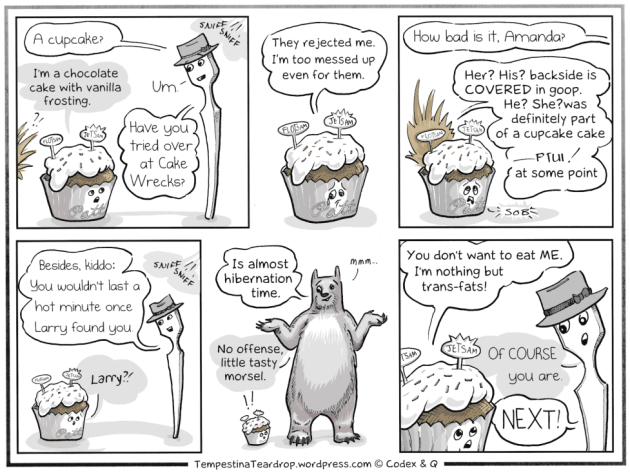 A cupcake cake interviews at TiaT for the intern job