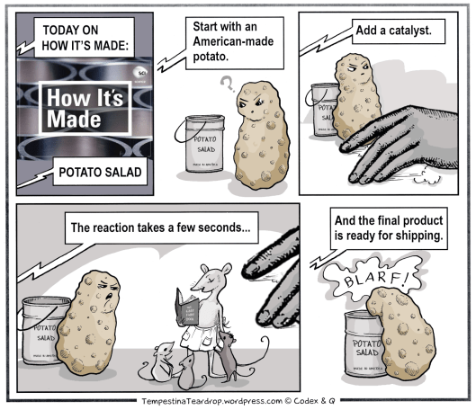 Potato salad: Ick! Terri Shows how feminist potato salad is made.