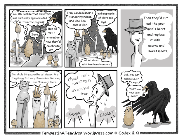 Quizzer explains the pagan origins of Christmas in an educational shaggy dog carol