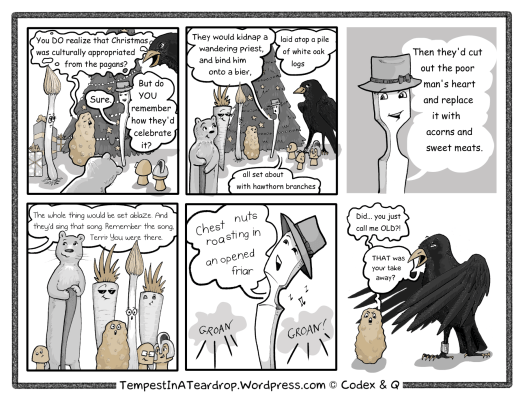 Quizzer explains the pagan origins of Christmas in an educational shaggy dog carol