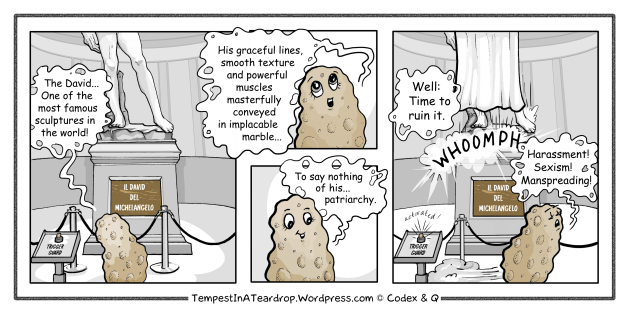 Terri the Tater uses feminism to fix Michaelangelo's misogyny