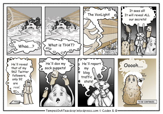 The protest marchers are stunned by the Vox Light It sees all