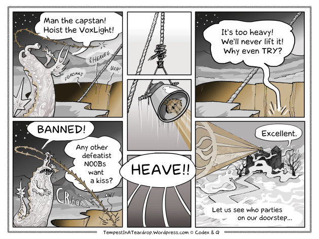 Matthew goads the Ilk to hoist the VoxLight to search out the missing invaders