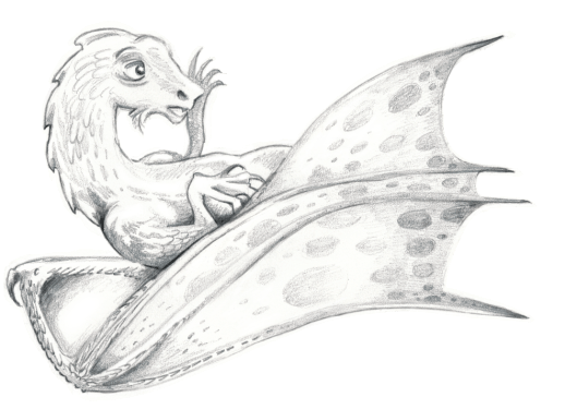 pencil_sketch_dragon_lying_on_back