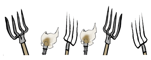 The torch people only seem outnumbered....